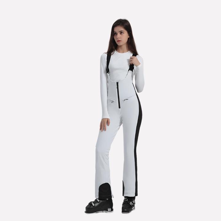 Dames stretch skibroek met bretels in meerdere kleuren