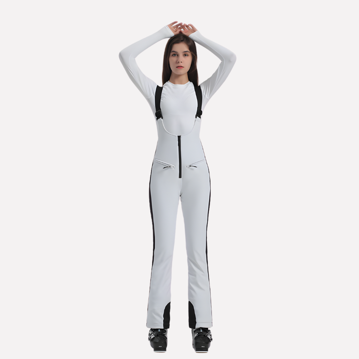 Dames stretch skibroek met bretels in meerdere kleuren