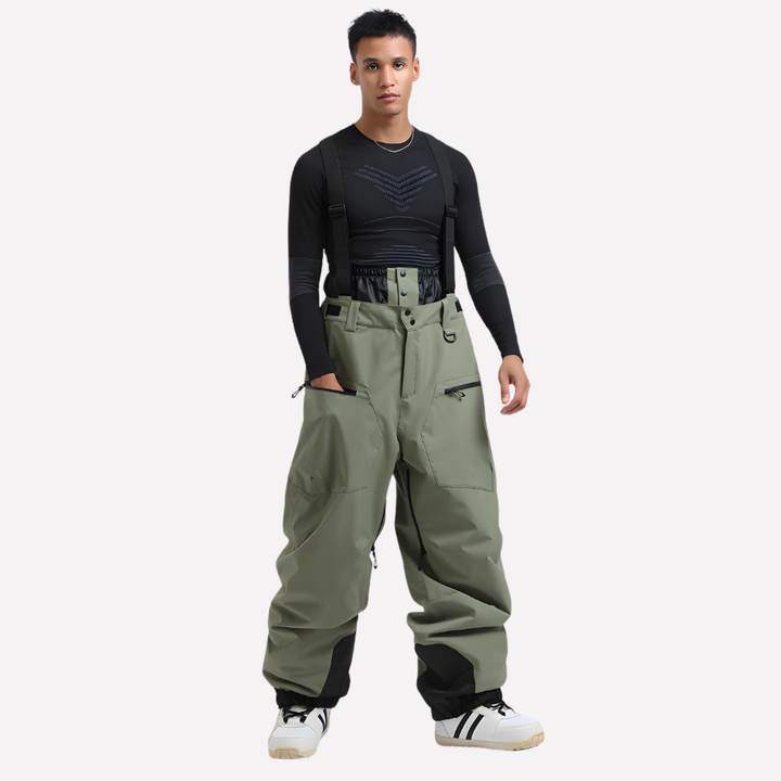 Heren Cargo Snow Bibs Pants