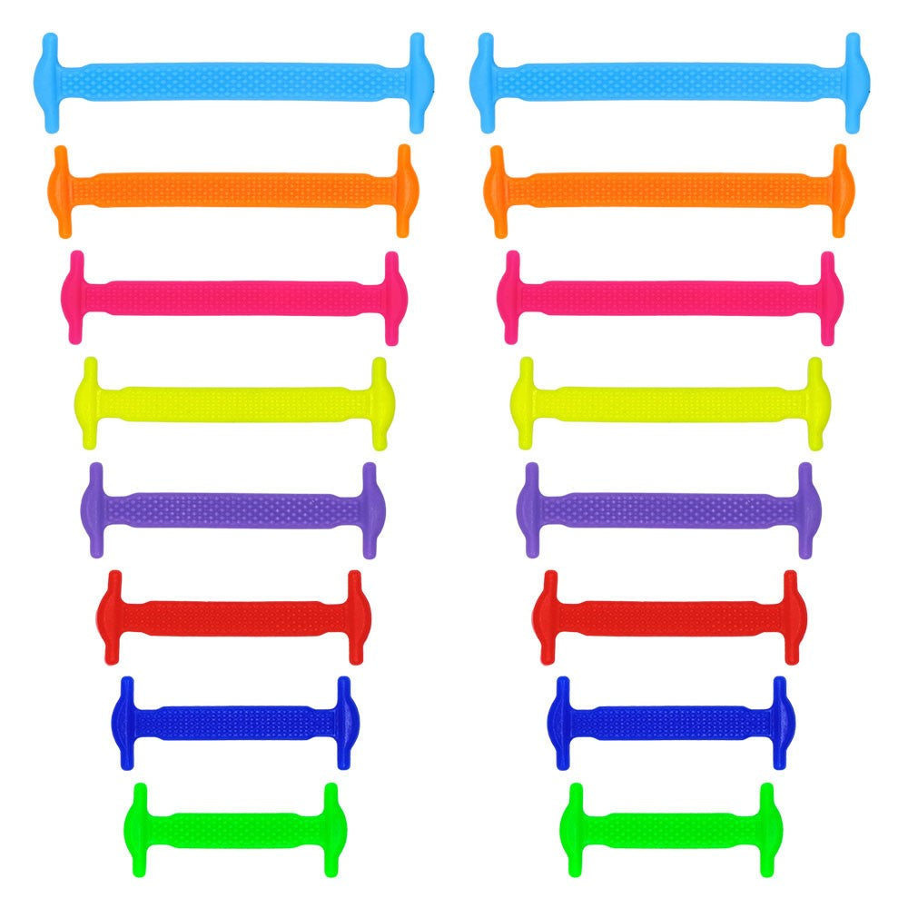16Pcs/Set silicone elastic no tie shoelaces