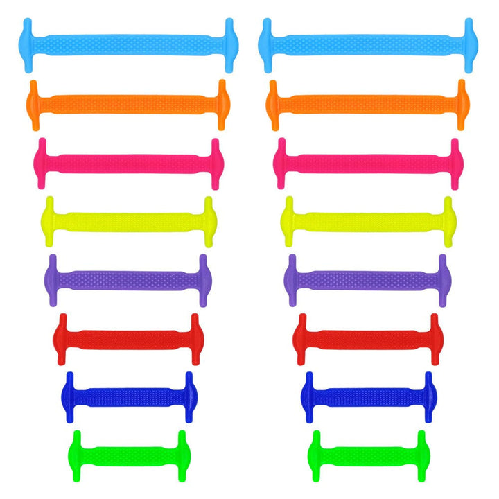 16Pcs/Set silicone elastic no tie shoelaces
