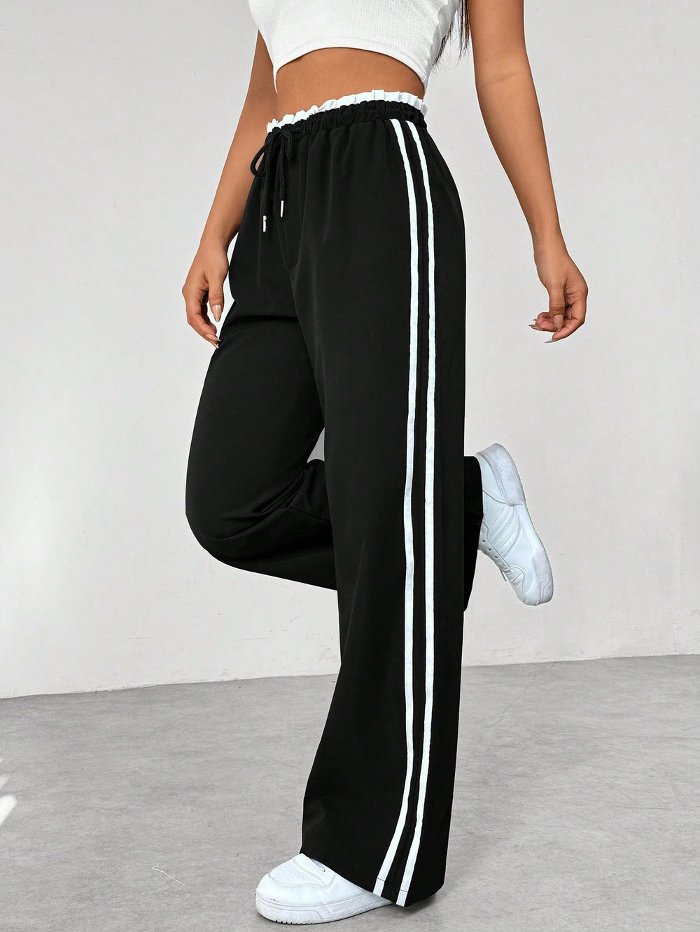 Trend | Sportieve wide-leg broek