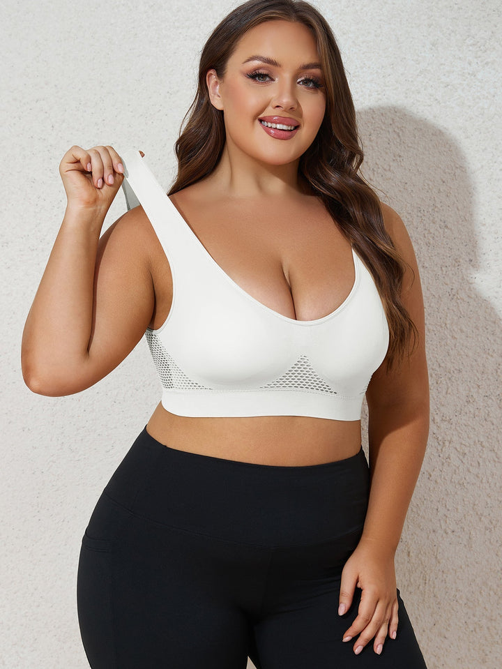 Lotte | Ademend sportbeha in roze met brede bandjes