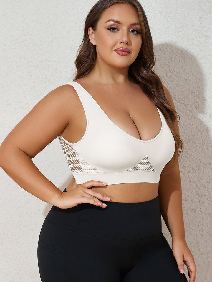 Lotte | Ademend sportbeha in roze met brede bandjes