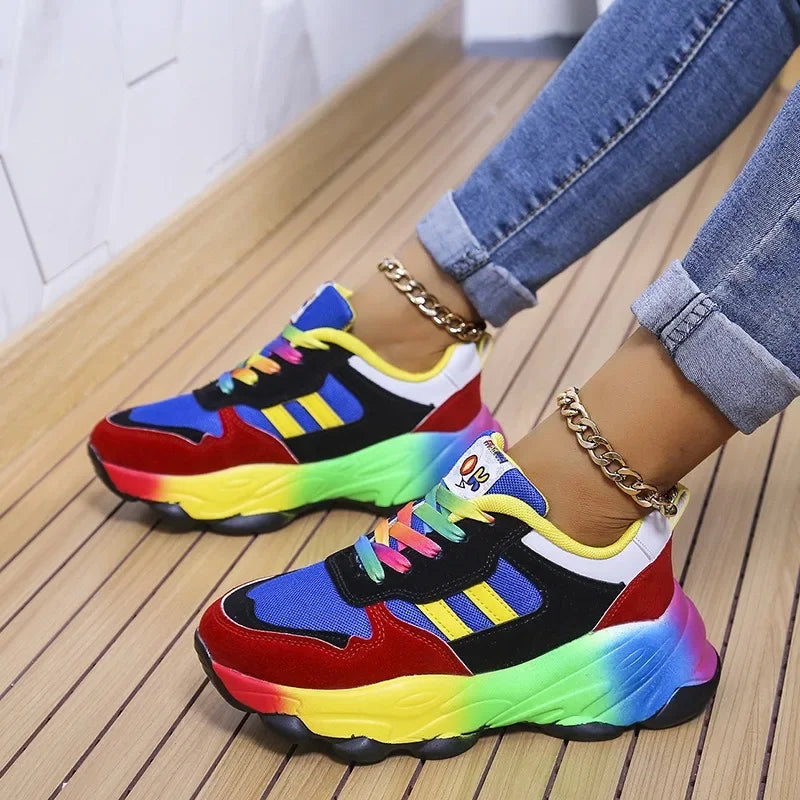 DraftStep – Trendy Multicolor Sneakers met Chunky Zool