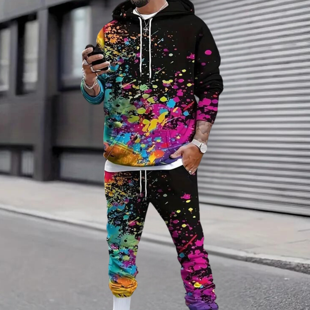 Ricky | Heren Trainingspak met Opvallende Print | Hoodie en Sweatpants Set voor Mannen