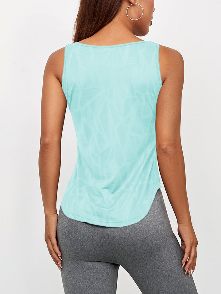 Sophie | Yoga tanktop met geometrische uitsnijding en losse pasvorm