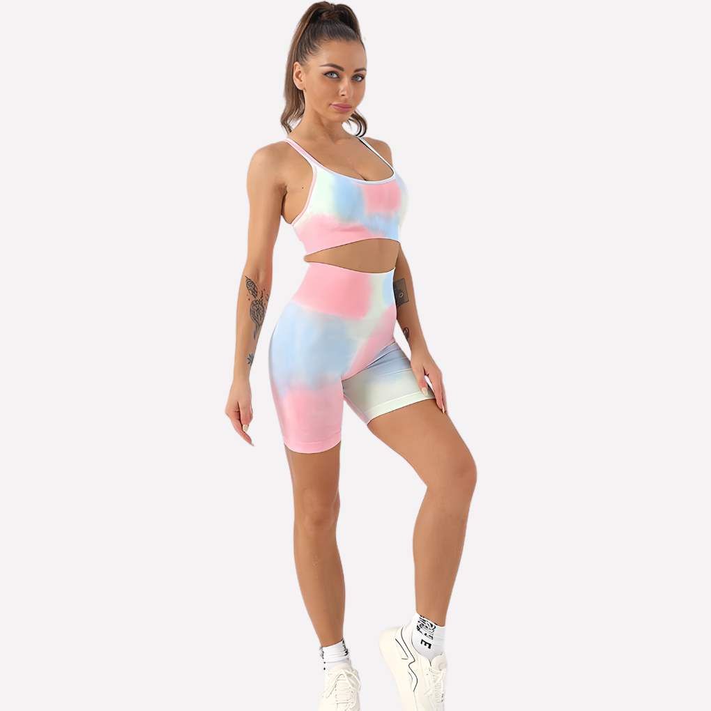 Dames Tie-Dyed Workout Set