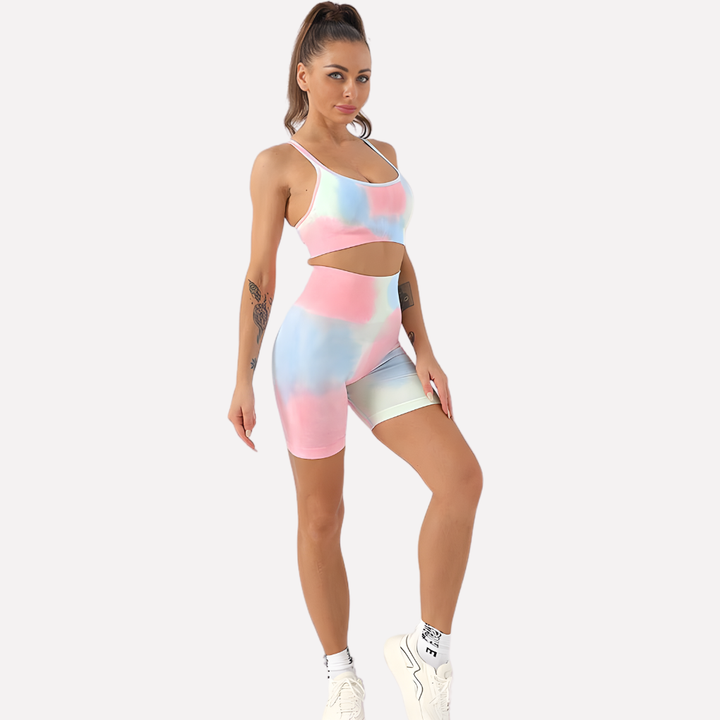 Dames Tie-Dyed Workout Set