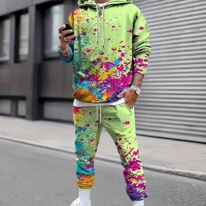 Ricky | Heren Trainingspak met Opvallende Print | Hoodie en Sweatpants Set voor Mannen