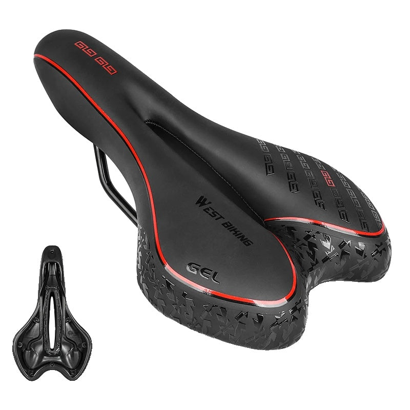 Premium Bike Saddle | Gel Comfort Technology with Red Accent