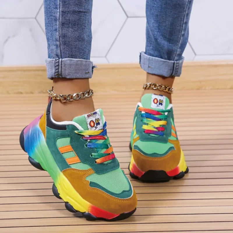 DraftStep – Trendy Multicolor Sneakers met Chunky Zool