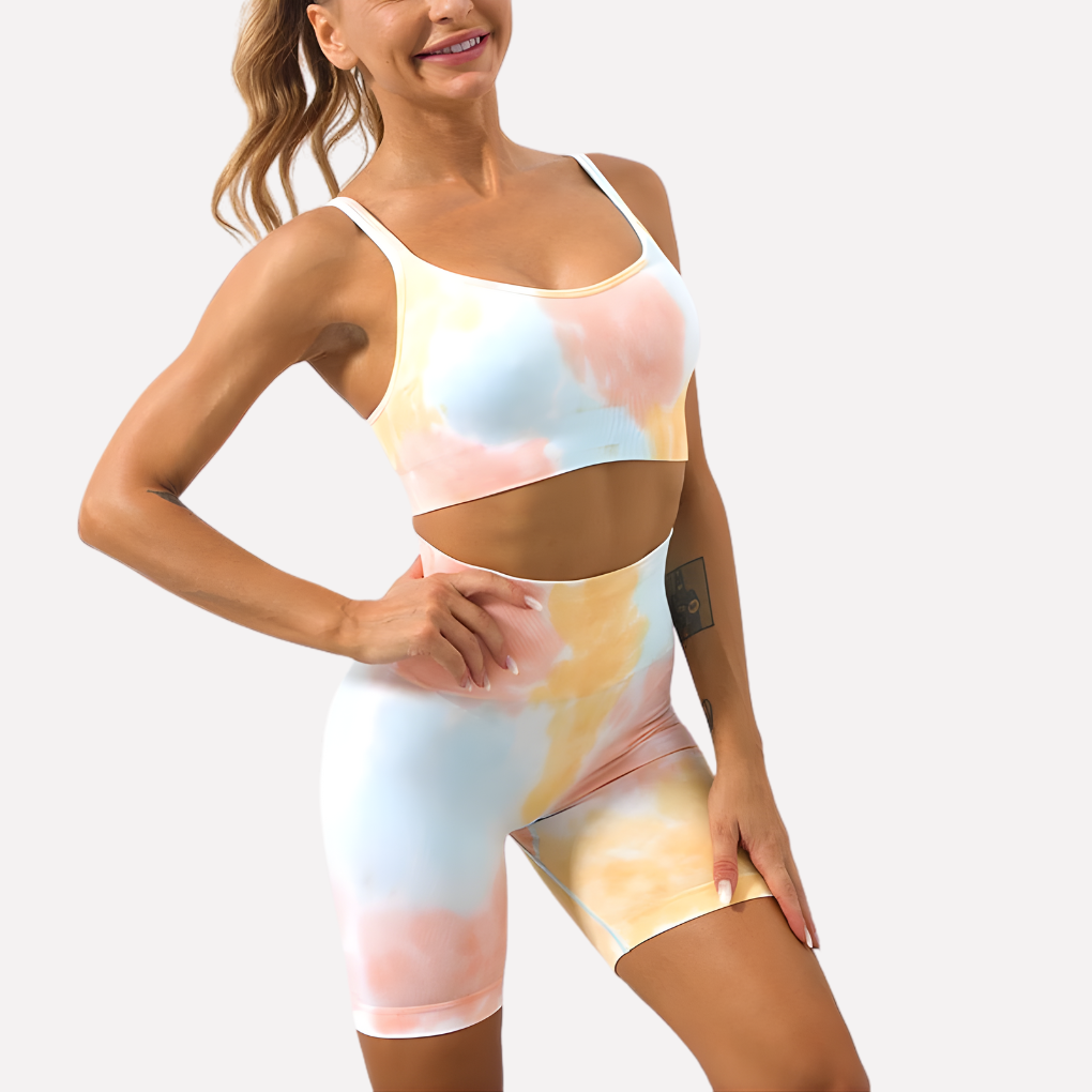 Dames Tie-Dyed Workout Set