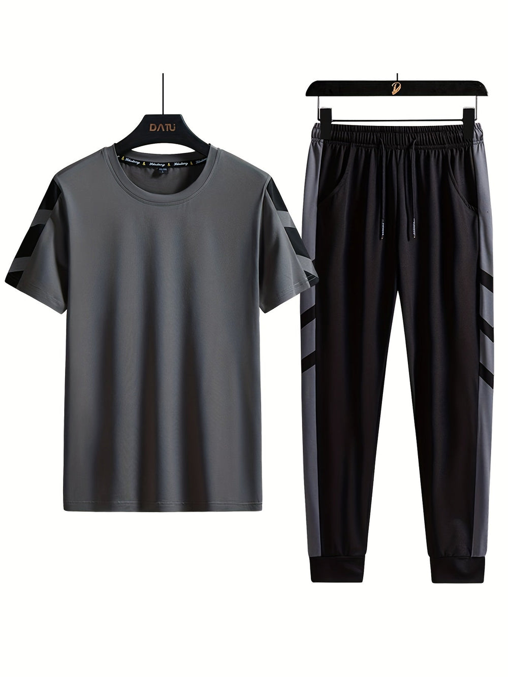Tech Stretch Sport Set | Athleisure T-shirt & Jogger | Minimal Power Look