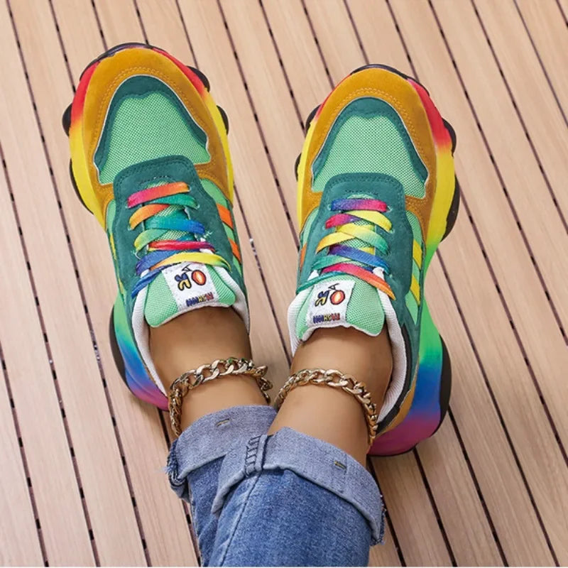 DraftStep – Trendy Multicolor Sneakers met Chunky Zool