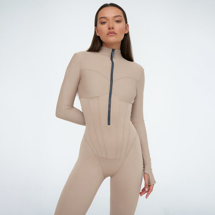 Alex | Dames Strakke Jumpsuit met Ritssluiting | Elegante Vrouwen Jumpsuit