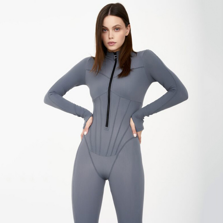 Alex | Dames Strakke Jumpsuit met Ritssluiting | Elegante Vrouwen Jumpsuit