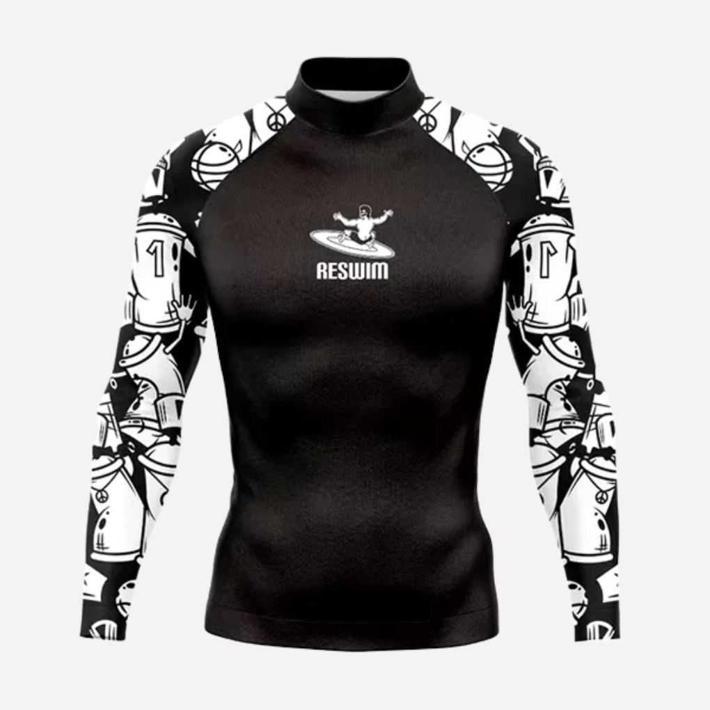 Heren zwemshirt met lange mouwen en UPF 50 bescherming