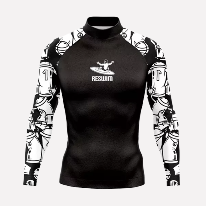 Heren zwemshirt met lange mouwen en UPF 50 bescherming