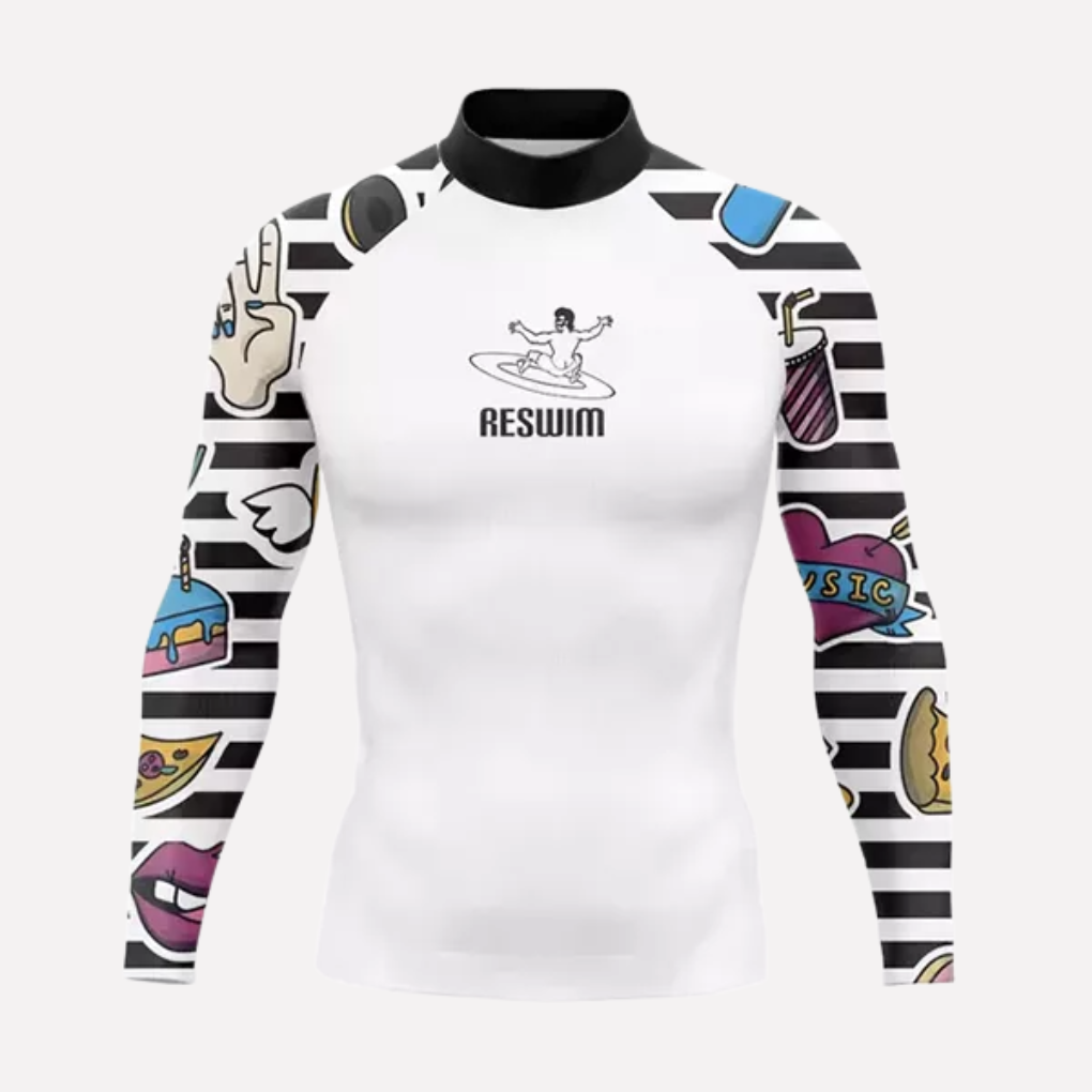 Heren zwemshirt met lange mouwen en UPF 50 bescherming