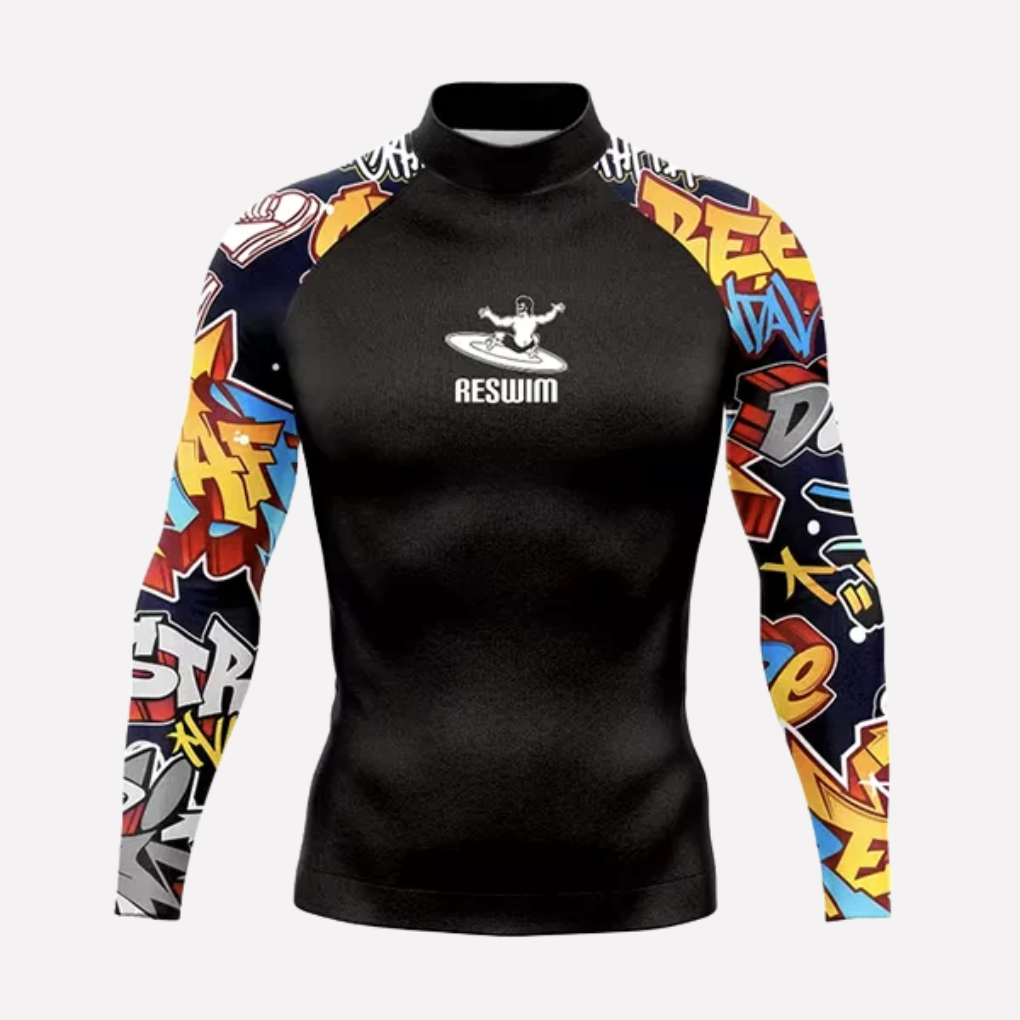 Heren zwemshirt met lange mouwen en UPF 50 bescherming