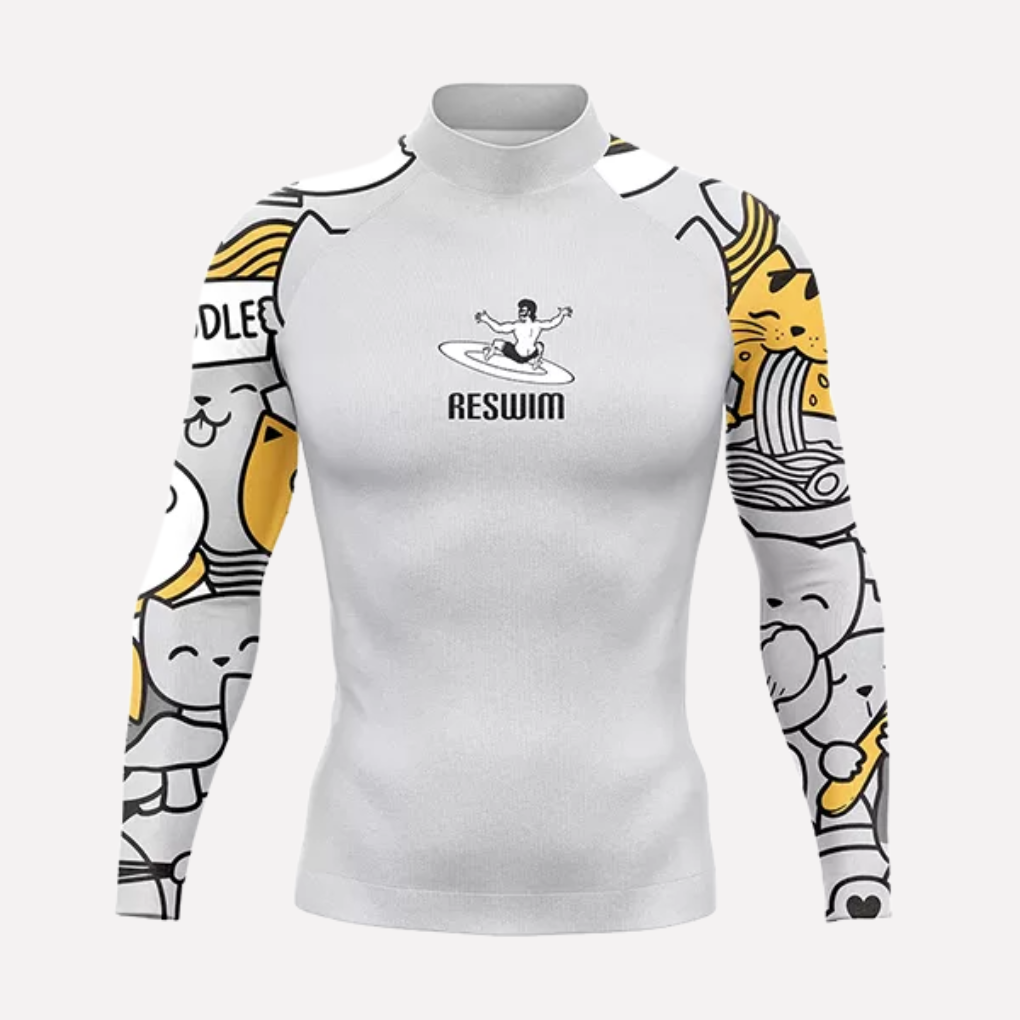 Heren zwemshirt met lange mouwen en UPF 50 bescherming