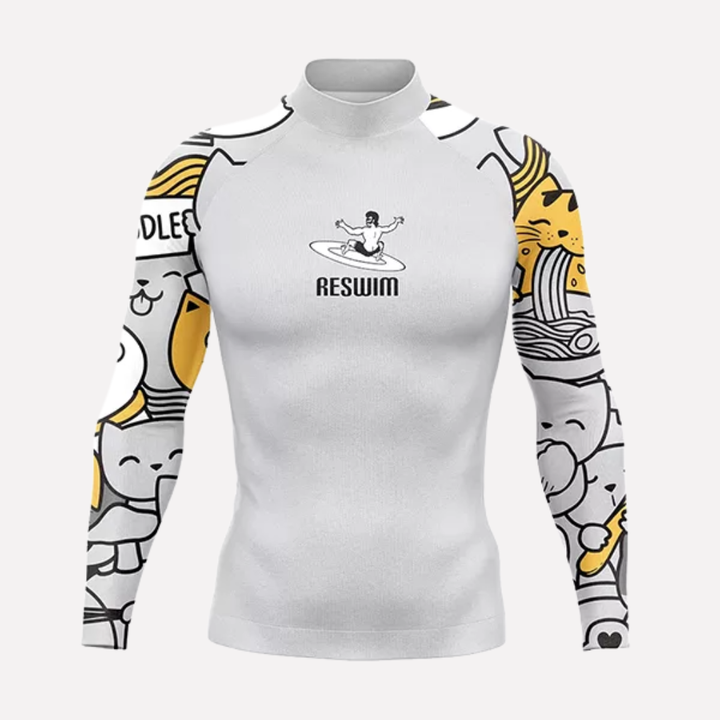 Heren zwemshirt met lange mouwen en UPF 50 bescherming