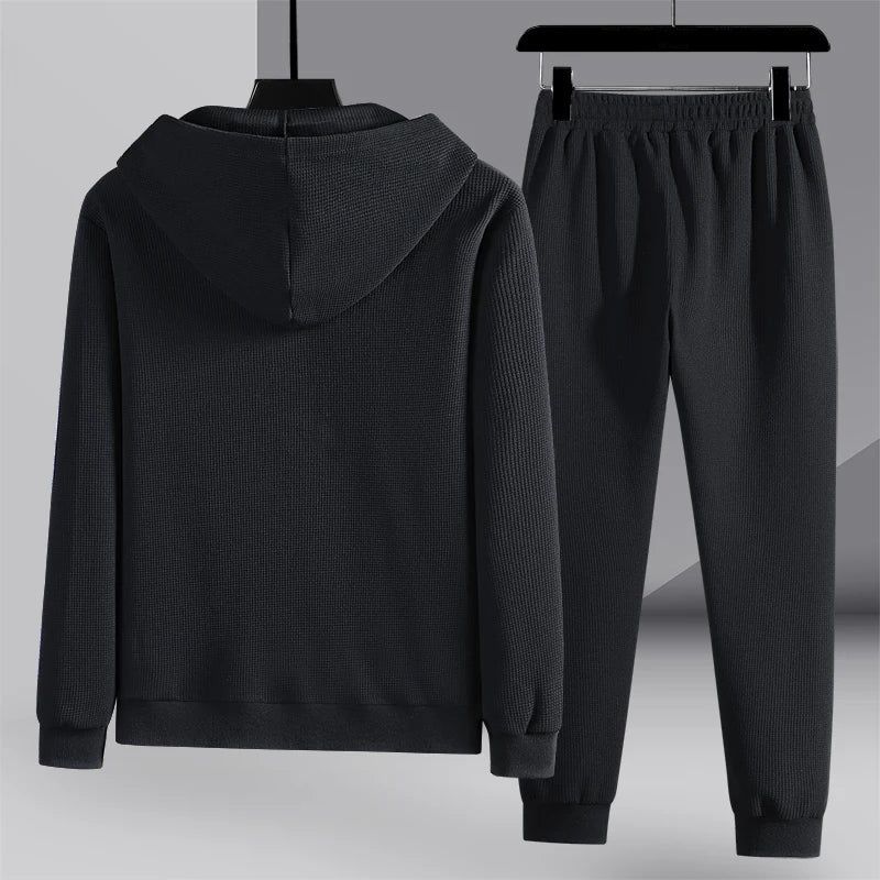 Nordic Knit Joggingpak | Gevoerde Hoodie Set | Warm & Modern Comfort