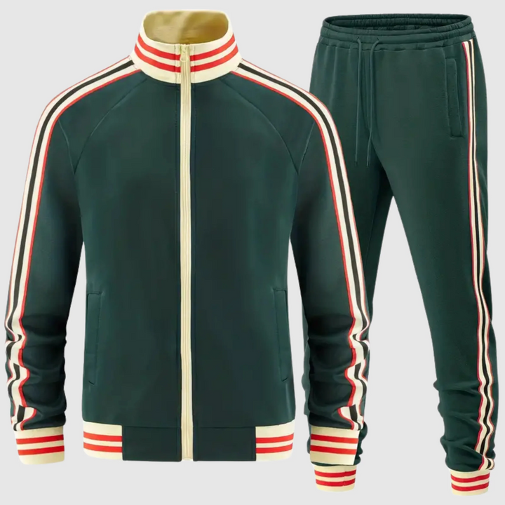 Retro Trainingspak Heren | 2-Delig Set | Sportief met Strependesign