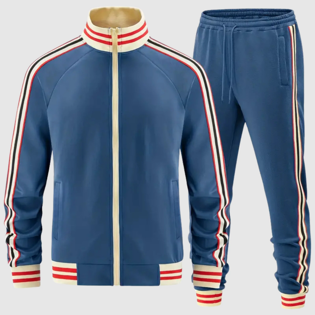 Retro Trainingspak Heren | 2-Delig Set | Sportief met Strependesign