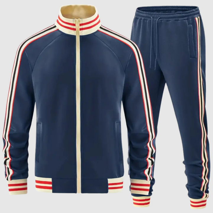 Retro Trainingspak Heren | 2-Delig Set | Sportief met Strependesign