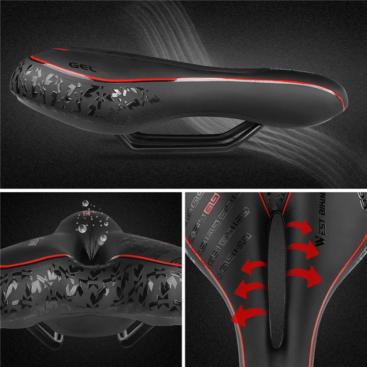 Premium Bike Saddle | Gel Comfort Technology with Red Accent