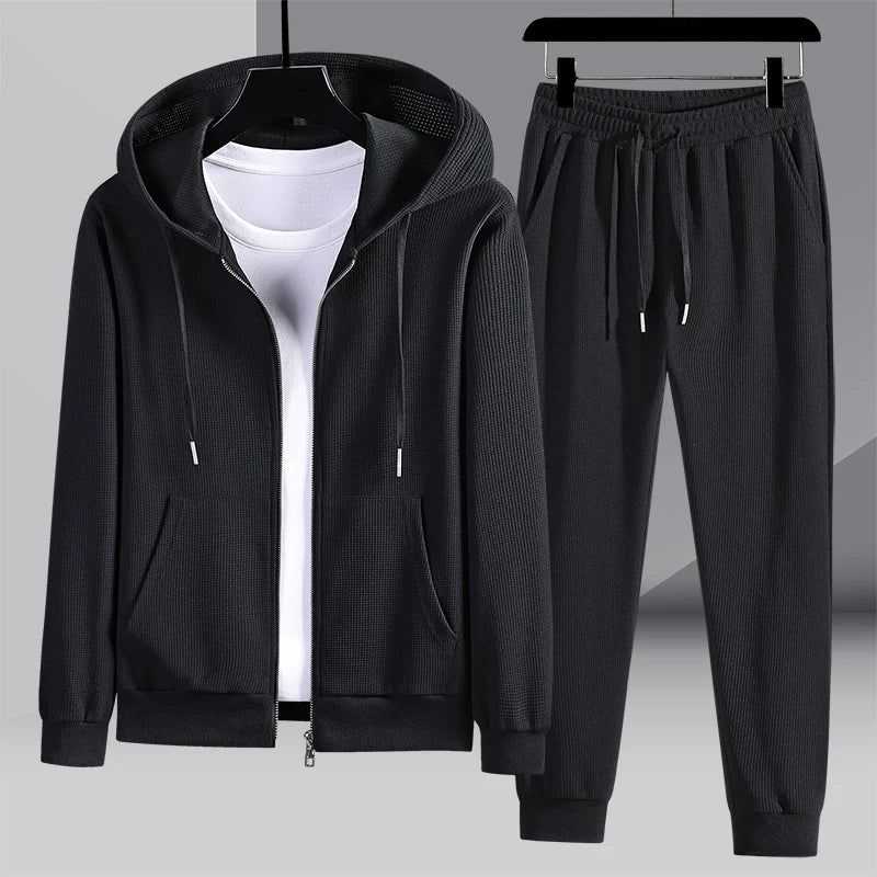 Nordic Knit Joggingpak | Gevoerde Hoodie Set | Warm & Modern Comfort