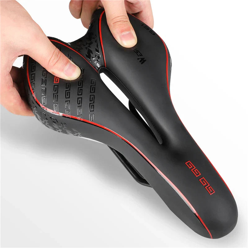 Premium Bike Saddle | Gel Comfort Technology with Red Accent