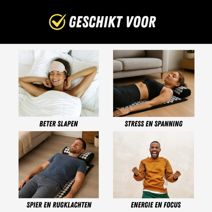 Premium Acupressuur Spijkermat met Kussen voor Diepe Ontspanning, Stress- en Pijnverlichting