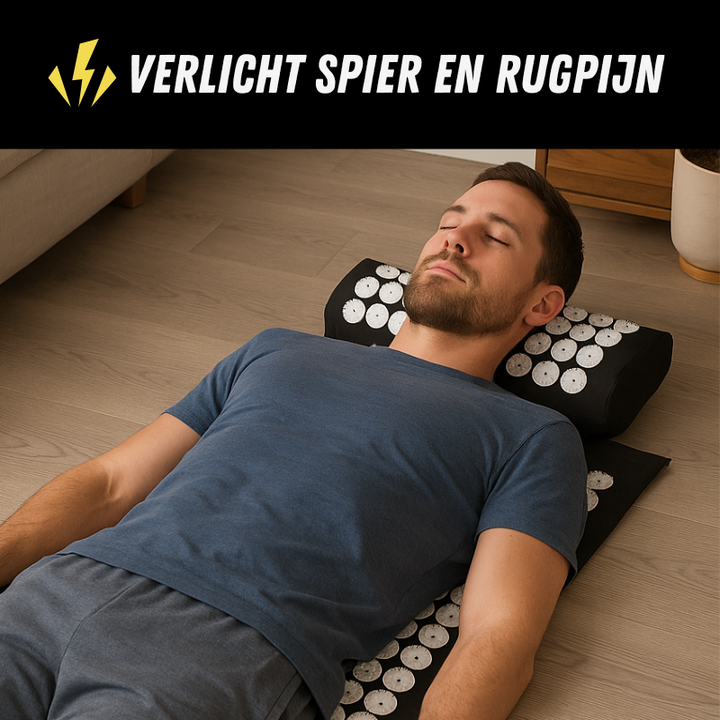 Premium Acupressuur Spijkermat met Kussen voor Diepe Ontspanning, Stress- en Pijnverlichting