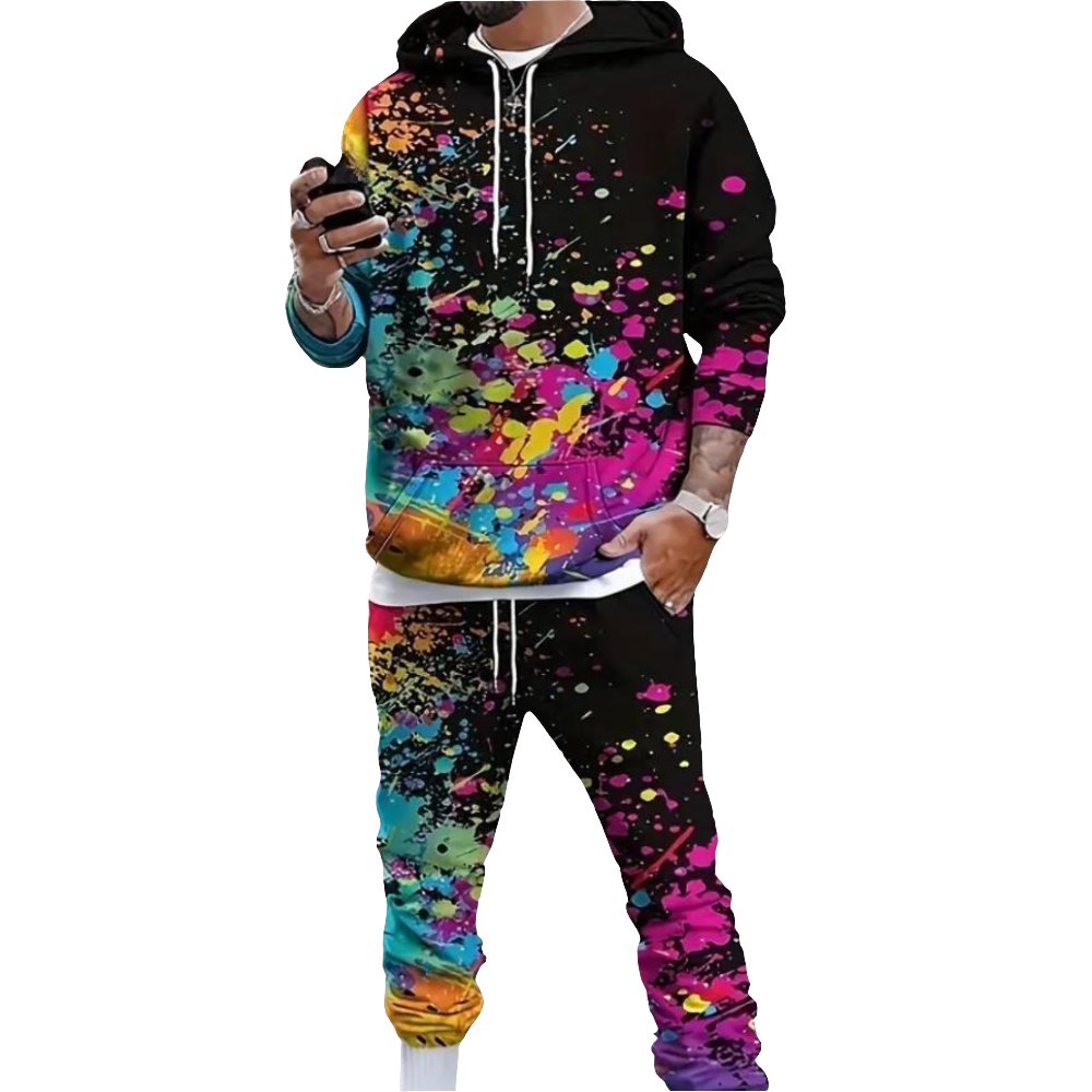Ricky | Heren Trainingspak met Opvallende Print | Hoodie en Sweatpants Set voor Mannen
