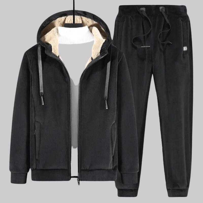 Cas | Klassiek Fleece Gevoerd Warme Heren Trainingspak