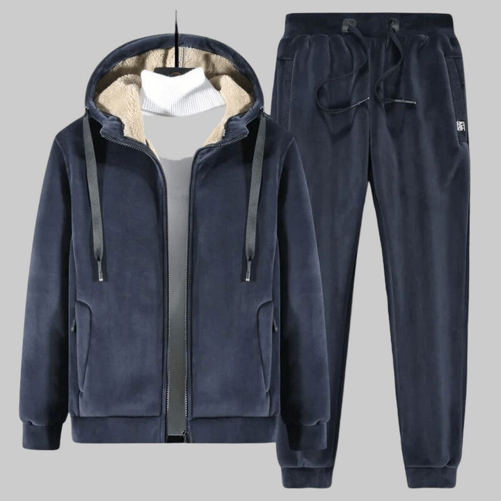 Cas | Klassiek Fleece Gevoerd Warme Heren Trainingspak