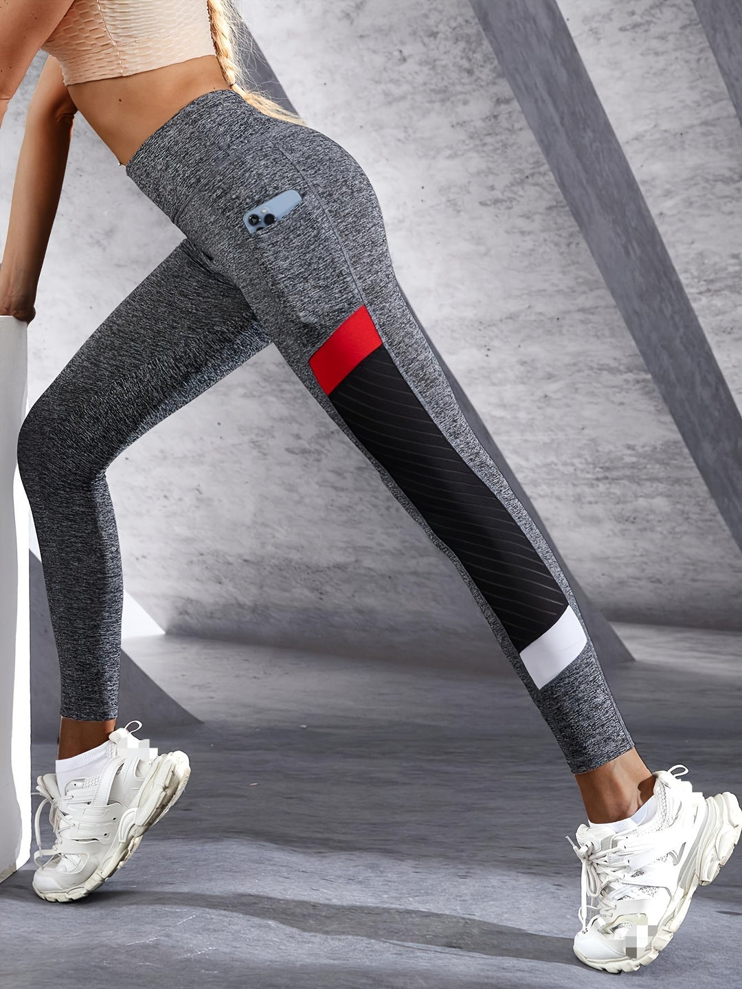 Sophie | Hoge taille contrastkleurige yogaleggings