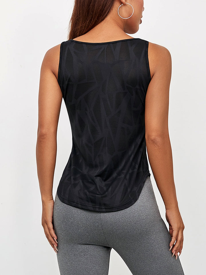 Sophie | Yoga tanktop met geometrische uitsnijding en losse pasvorm
