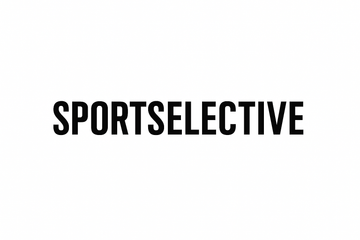 Duidelijk zwart logo, hoofdletters. SPORTSELECTIVE