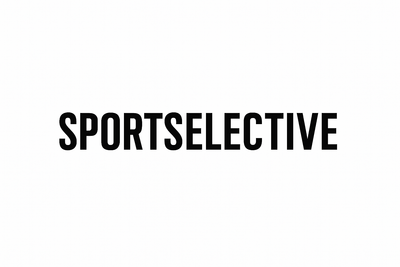 Duidelijk zwart logo, hoofdletters. SPORTSELECTIVE