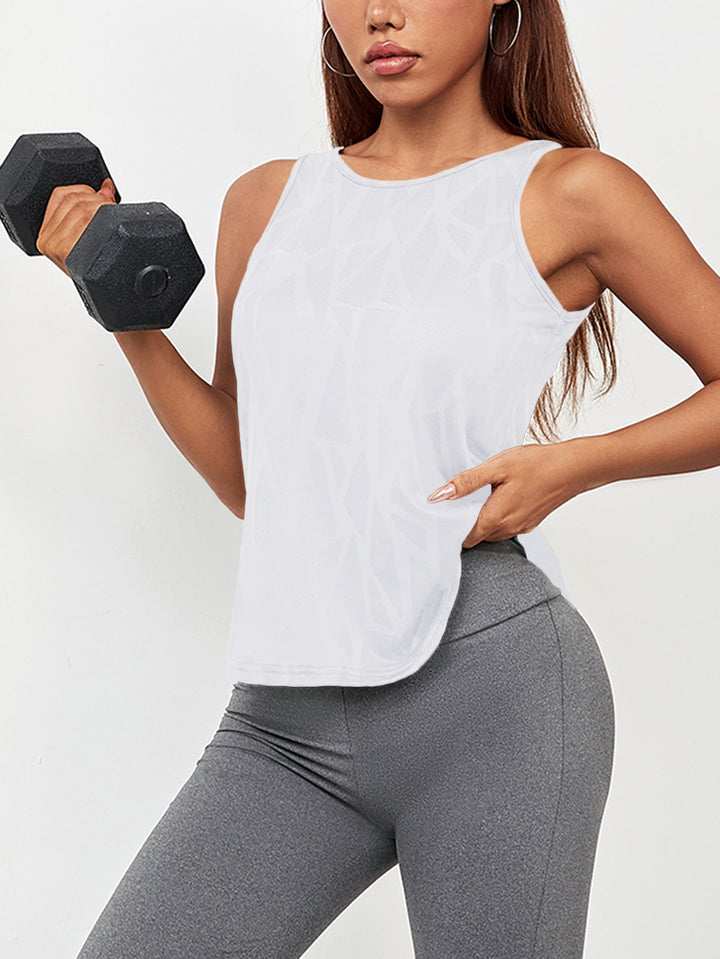 Sophie | Yoga tanktop met geometrische uitsnijding en losse pasvorm