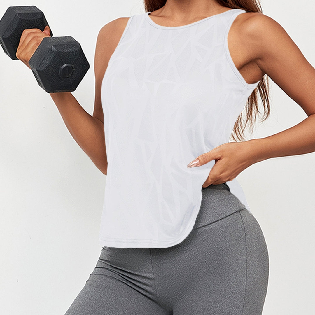 Sophie | Yoga tanktop met geometrische uitsnijding en losse pasvorm