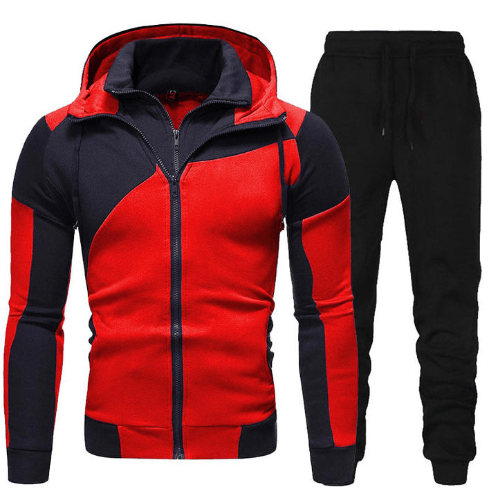 Jema | Sportief Heren Trainingspak Met Dubbele Kraag En Fleece
