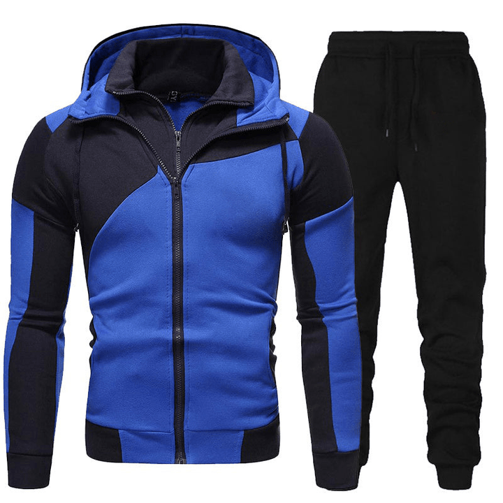 Jema | Sportief Heren Trainingspak Met Dubbele Kraag En Fleece