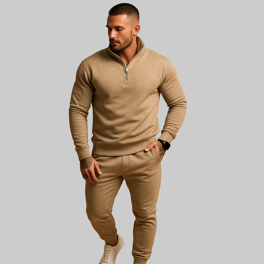 Joggingpak met halve rits trui en broek voor heren | Tommy