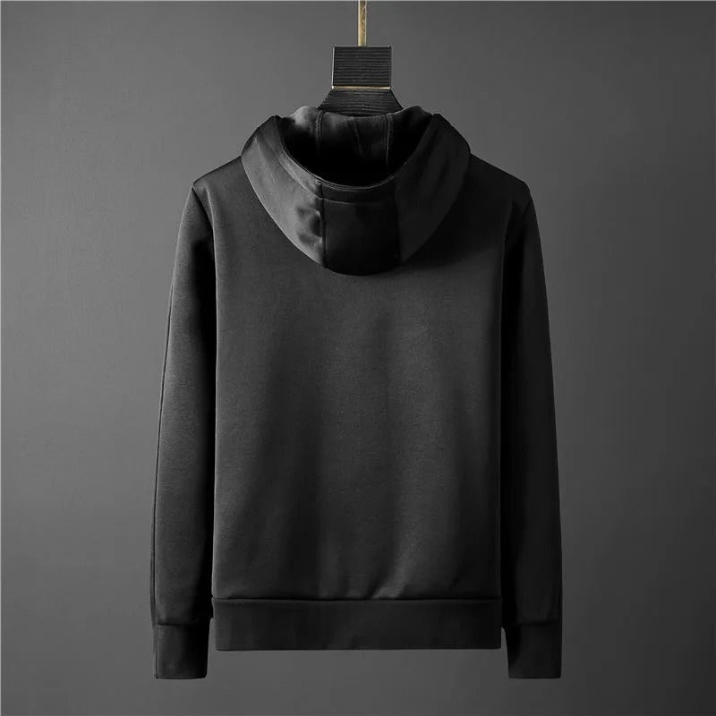 Heren Hoodie Trainingspak | Asymmetrische Kraag | Streetstyle Zwart Design