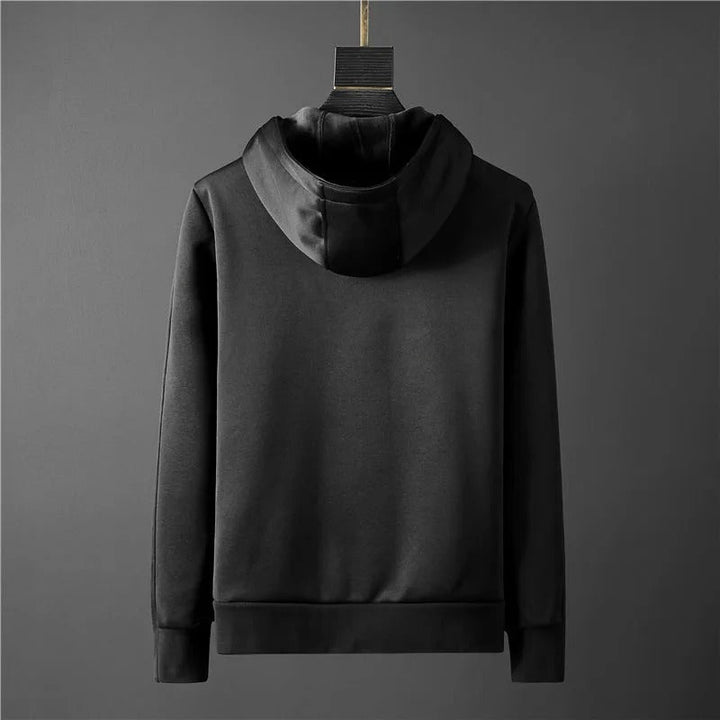 Heren Hoodie Trainingspak | Asymmetrische Kraag | Streetstyle Zwart Design
